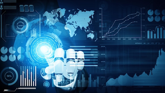 El concepto de inteligencia artificial del robot futurista XAI