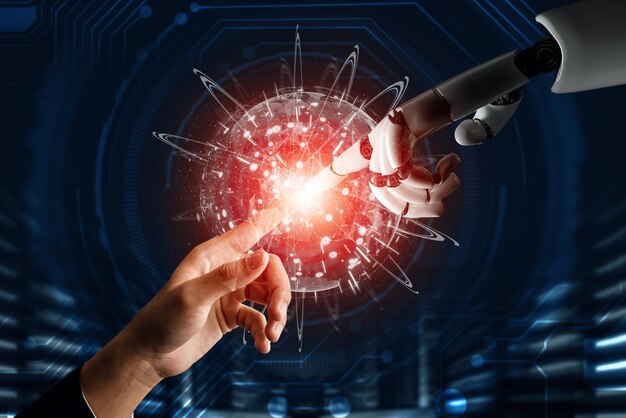 El concepto de inteligencia artificial del robot futurista XAI