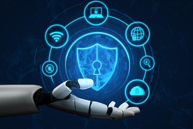 El concepto de inteligencia artificial del robot futurista Xai