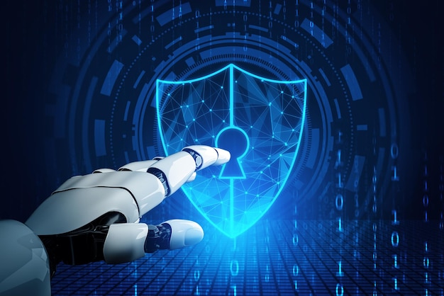 El concepto de inteligencia artificial del robot futurista Xai