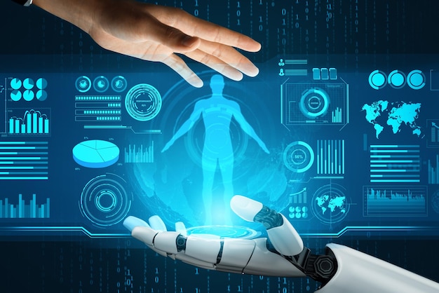 El concepto de inteligencia artificial del robot futurista Xai
