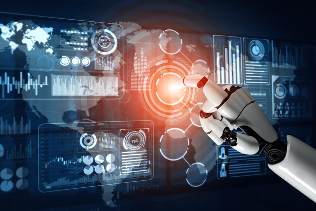 El concepto de inteligencia artificial del robot futurista Xai