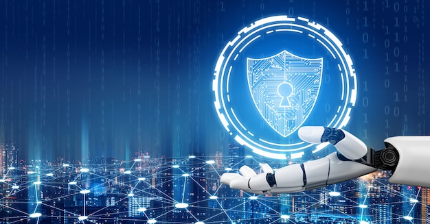 Concepto de inteligencia artificial de robot futurista