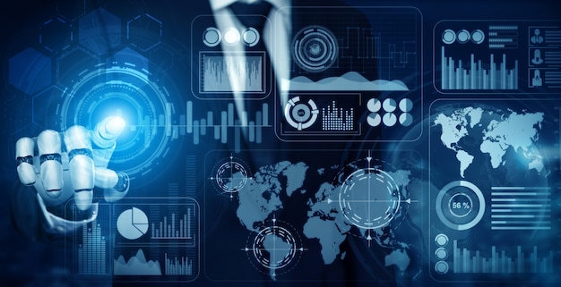 Concepto de inteligencia artificial de robot futurista