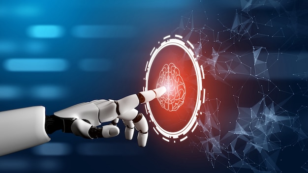 Concepto de inteligencia artificial de robot futurista