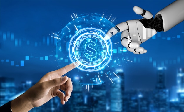 Concepto de inteligencia artificial de robot futurista