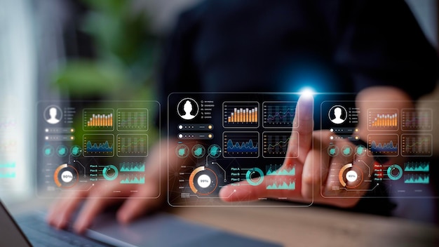 Concepto de inteligencia empresarial herramientas de gestión de análisis de datos inteligencia creación de estrategias corporativas toma de decisiones basada en datos
