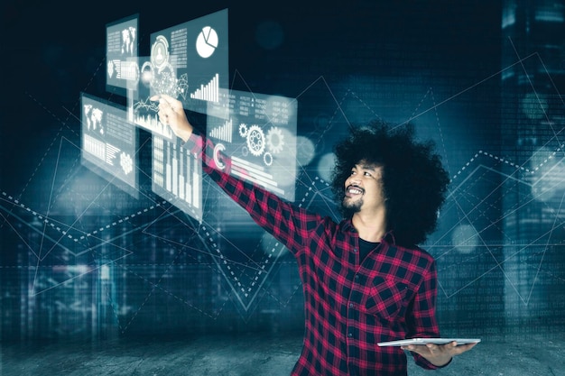 Concepto de interfaz de usuario futurista Interfaz gráfica de usuario GUI Head up Display HUD Internet de las cosas