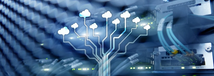 Foto concepto de internet de almacenamiento de datos de redes de tecnología en la nube