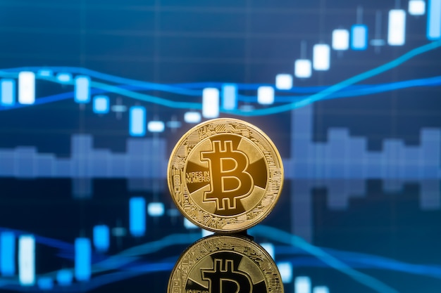 Concepto de inversión de Bitcoin y criptomonedas.