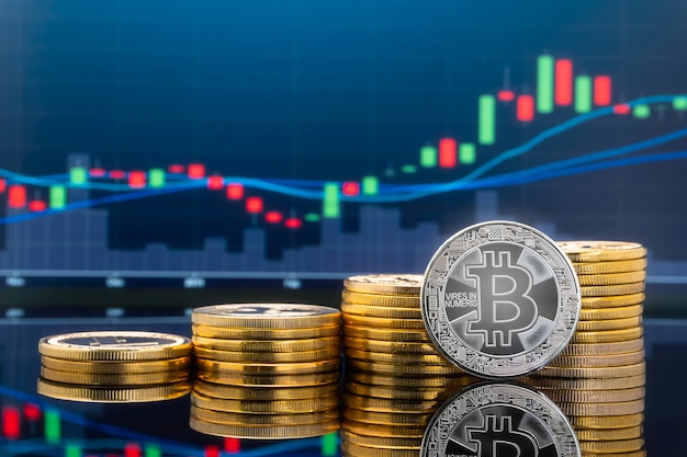 Concepto de inversión de Bitcoin y criptomonedas.