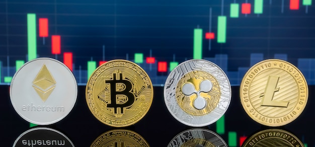 Concepto de inversión de Bitcoin y criptomonedas.
