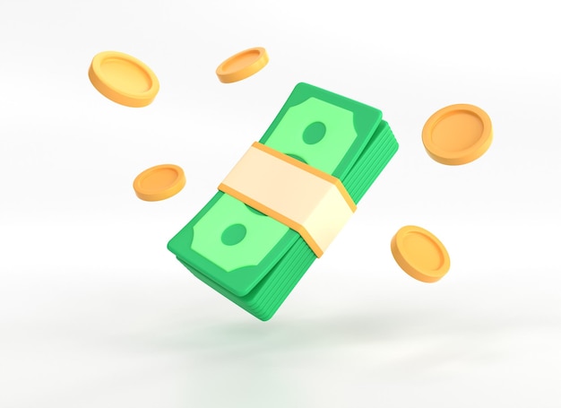 Concepto de inversión empresarial y financiera 3D Ilustración de renderización 3D