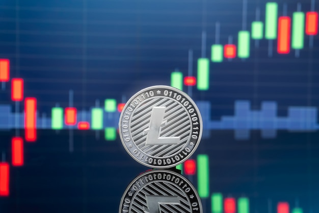 Concepto de inversión en Litecoin y criptomonedas.