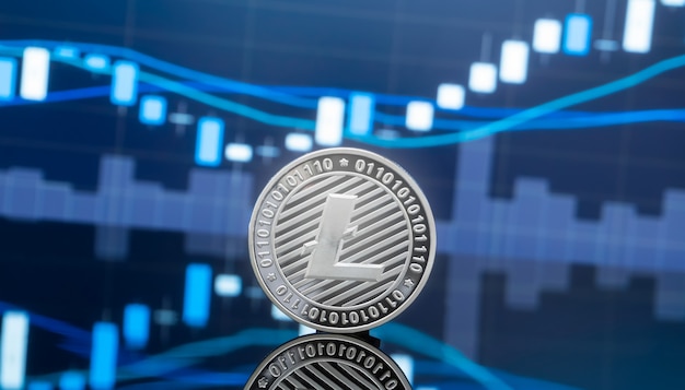 Concepto de inversión en Litecoin y criptomonedas.