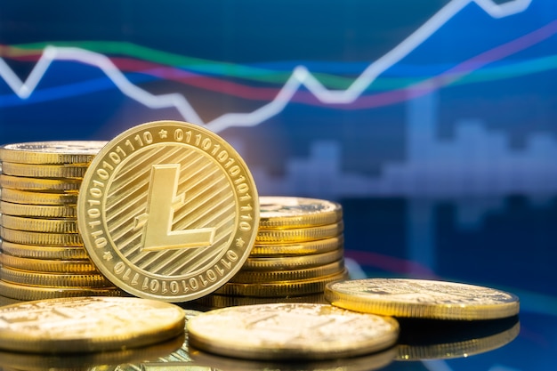 Concepto de inversión en Litecoin y criptomonedas.