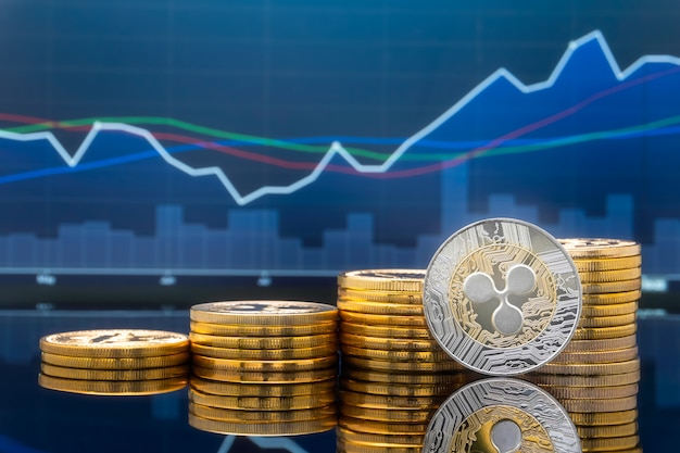 Concepto de inversión de ondulación y criptomoneda.
