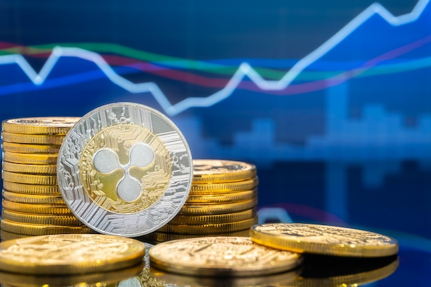Concepto de inversión de ondulación y criptomoneda.