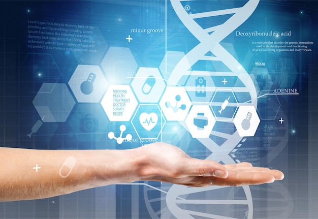 Concepto de investigación de ADN y genética.