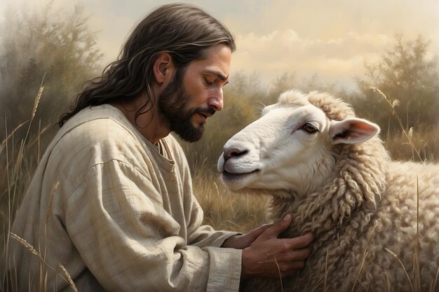 Un concepto de Jesús recuperó las ovejas perdidas como en la Biblia