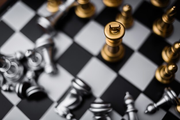 concepto de juego de mesa de ajedrez de ideas de negocios