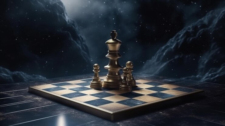 Concepto de juego de tablero de ajedrez de ideas de negocios e ideas de competencia y estrategia concepgenerative ai