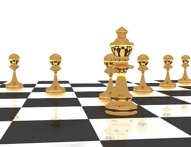 Concepto de líder de ajedrez 3D