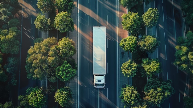 concepto logístico de camión en carretera
