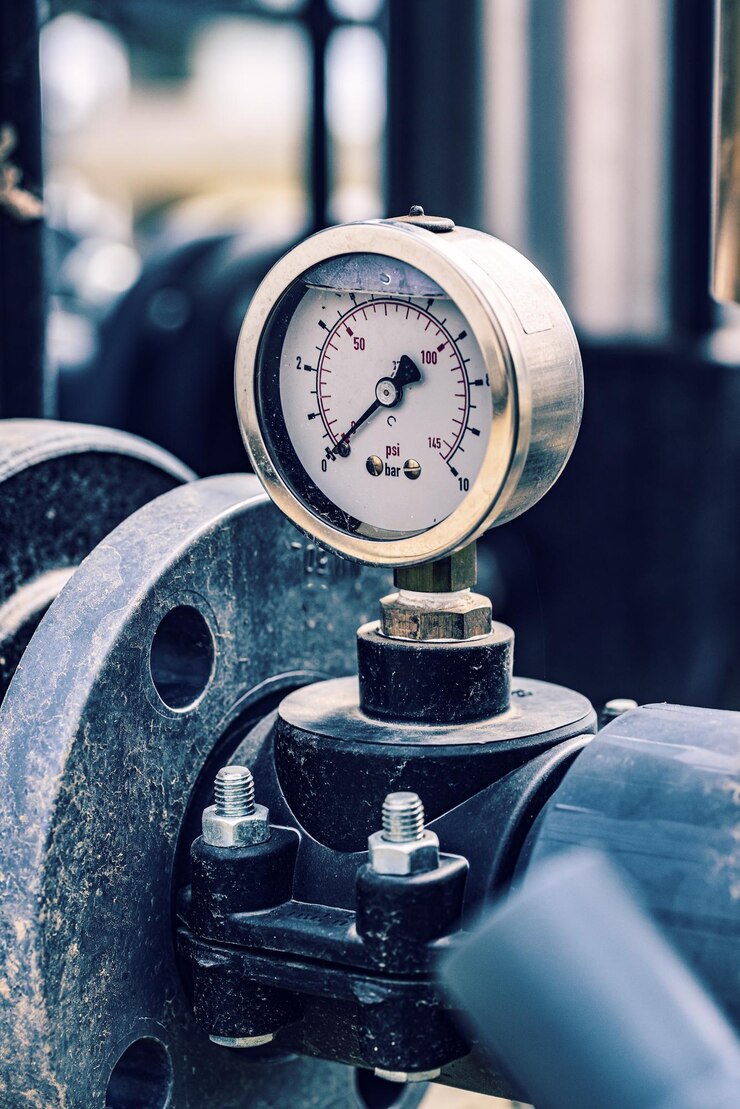 Concepto de manómetro analógico