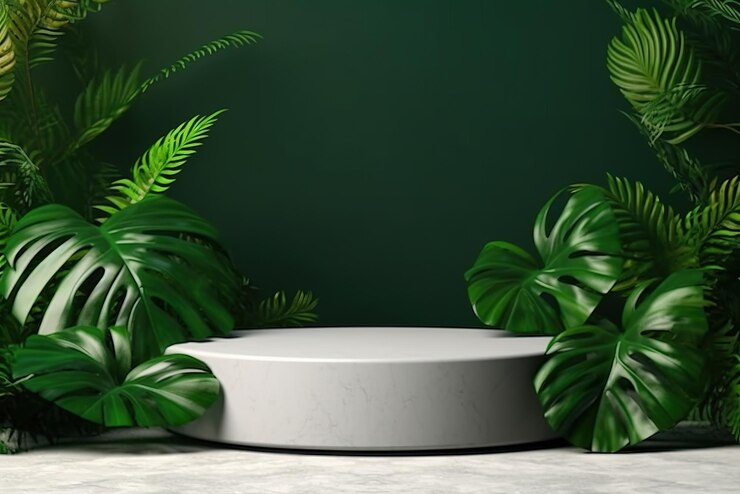 concepto de maqueta tropical de podio blanco Generar Ai