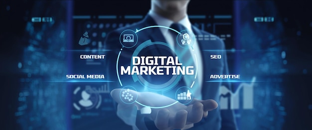 El concepto de marketing digital SEO Optimización de motores de búsqueda