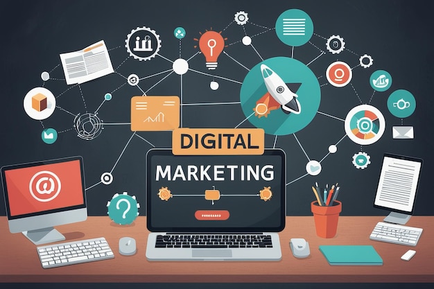 Foto concepto de marketing y promociónconcepto de marketing y promociónbanner de redes sociales de marketing digital