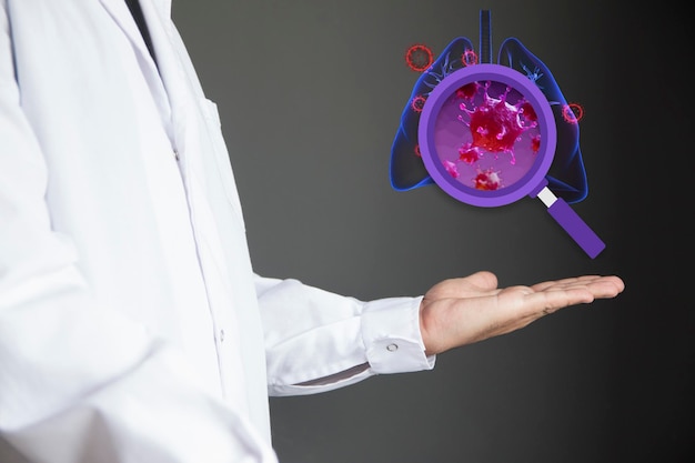 Concepto médico de la neumonía por coronavirus