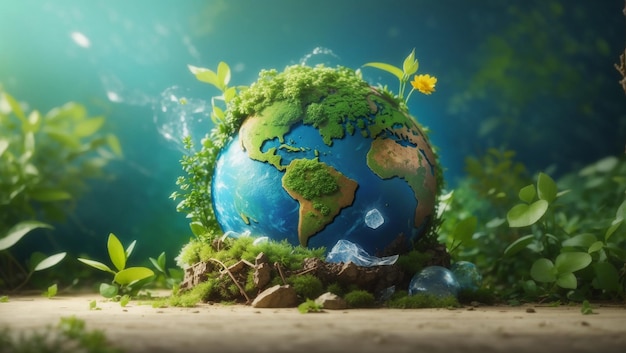 Foto concepto del medio ambiente mundial y el día de la tierra