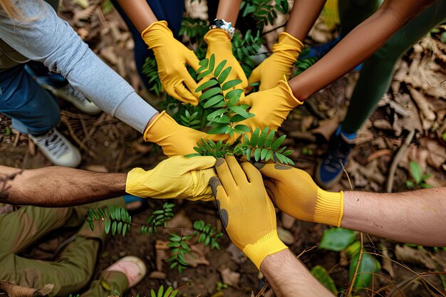 Concepto de medio ambiente y teamwork de voluntarios