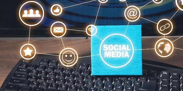 Concepto de medios sociales Tecnología de Internet empresarial