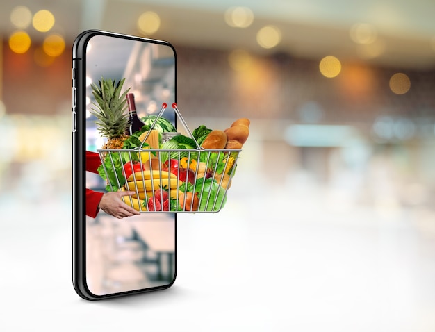 concepto de mercado fresco en línea