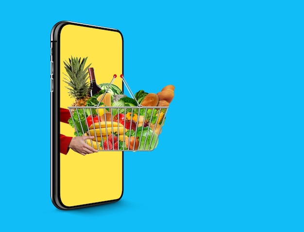 concepto de mercado fresco en línea