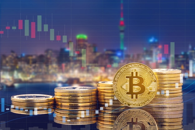 Concepto de mercado de intercambio y comercio de monedas digitales Cyptocurrency.