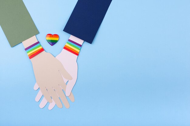 Foto el concepto del mes del orgullo con la bandera lgbtq