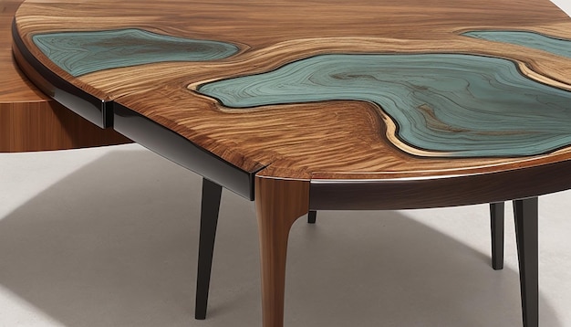 concepto de mesa de madera y resina