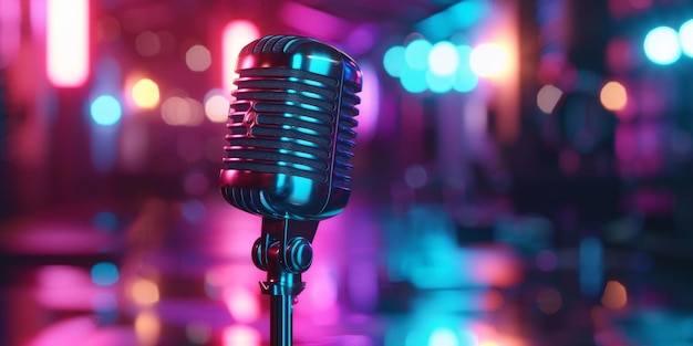 El concepto de micrófono del bar de karaoke IA generativa