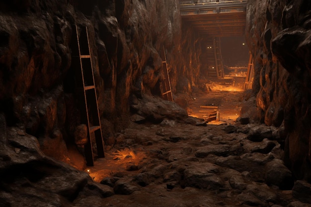 Concepto de minería de datos representado a través de la excavación de túneles