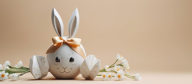 Concepto mínimo de Pascua Idea de envoltorio de papel de bricolaje para huevos de regalo