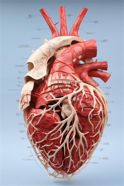 Foto concepto de modelo 3d del sistema cardiovascular