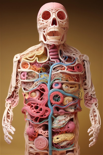 concepto de modelo 3D del sistema digestivo