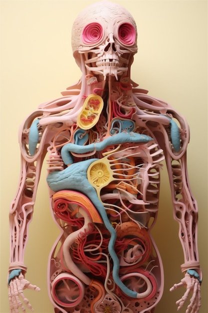 Foto concepto de modelo 3d del sistema digestivo