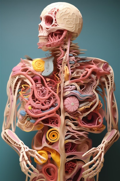 concepto de modelo 3D del sistema digestivo