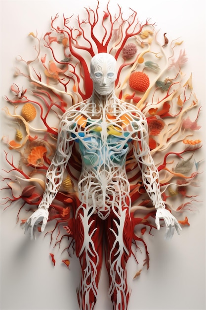 Concepto de modelo 3D del sistema inmunológico.