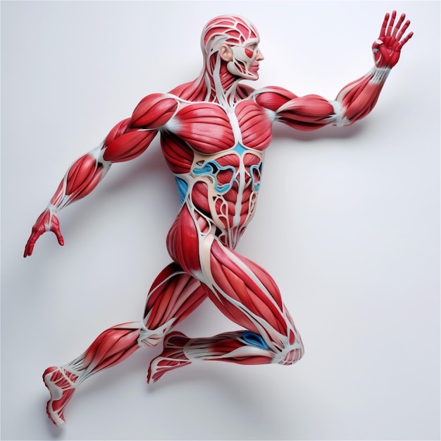 Foto concepto de modelo 3d del sistema muscular